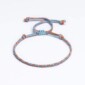 Sharadamba 2mm Açık Mavi / Turuncu Örgü Unisex Bileklik
