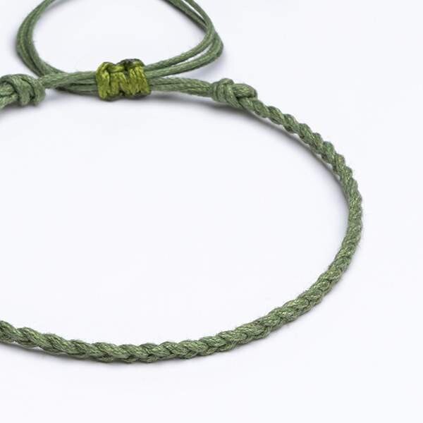 Sharadamba 2mm Yeşil Örgü Unisex Bileklik