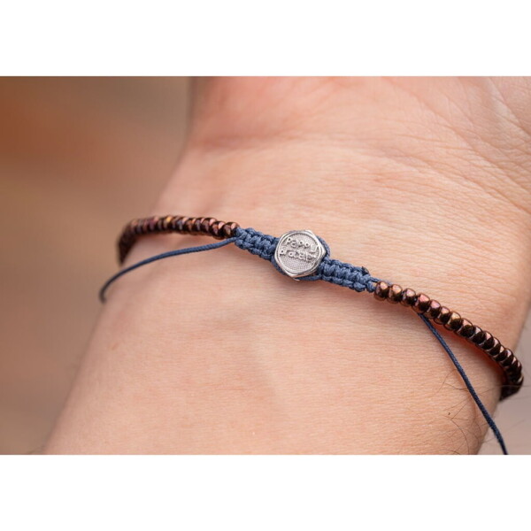 3mm Bronz Miyuki-Gümüş-Aquamarin Taşı Bileklik