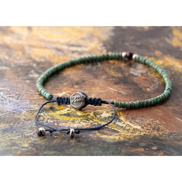 3mm Kırçıllı Turkuaz Miyuki-Gümüş-Garnet Taşı Bileklik