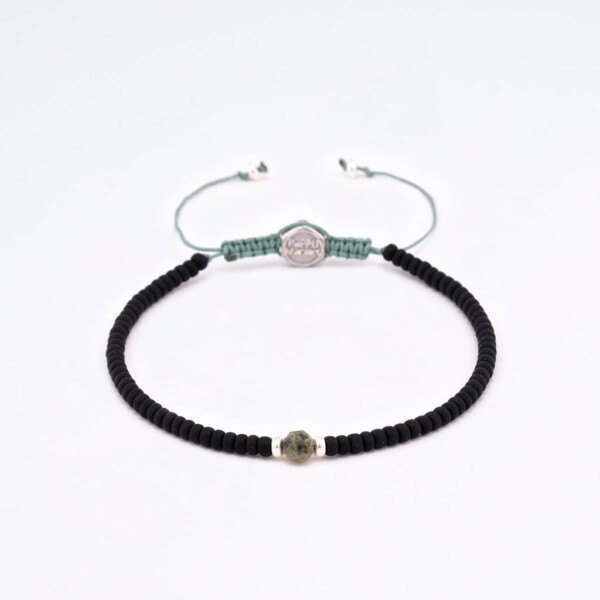 3mm Mat Siyah Miyuki-Gümüş-Labradorit Taşı Bileklik