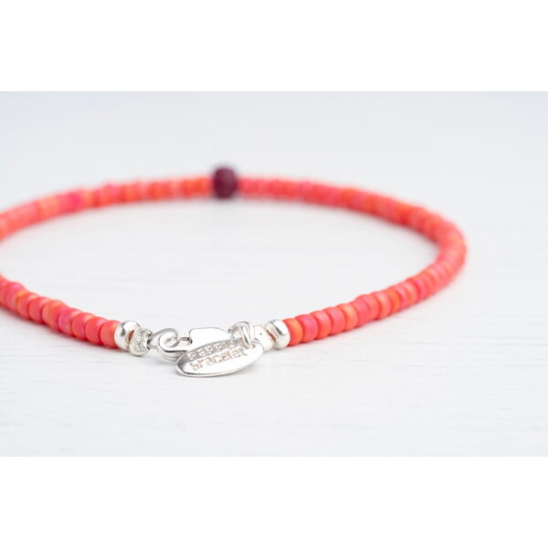 3mm Portakal Çiçeği Miyuki-4mm Kök Yakut Taşı Bileklik