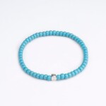 4mm Açık Mavi Miyuki Boncuk-925 Ayar Gümüş Bileklik