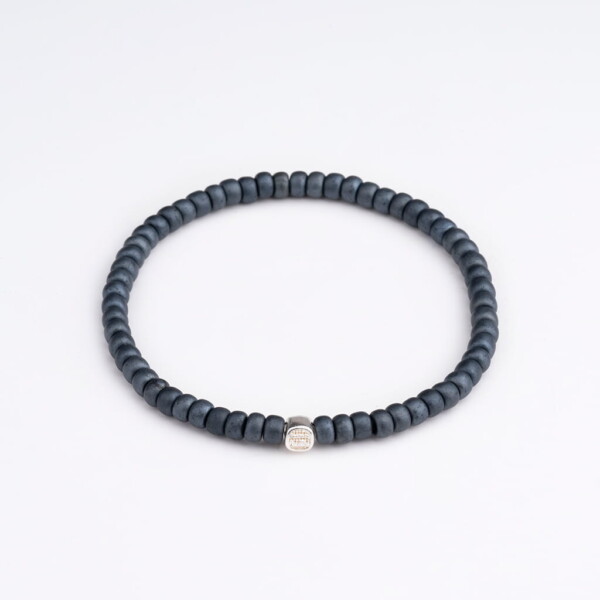 4mm Füme Miyuki Boncuk-925 Ayar Gümüş Bileklik 4mm Füme Miyuki Boncuk-925 Ayar Gümüş Bileklik