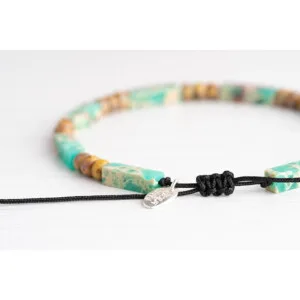 Kehribar Sarı Miyuki Boncuklu - Varisit Taşlı Bileklik PB24455