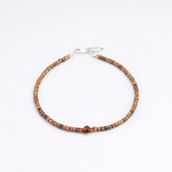 4mm Kehribar Taşı-Kehribar Sarı Miyuki Boncuk Bileklik