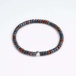 4mm Füme Miyuki Boncuklu 925 Ayar Gümüş Bileklik PB24431