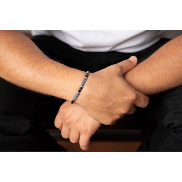 4mm Miyuki + Gümüş İndigo Mavi Makrome Bileklik