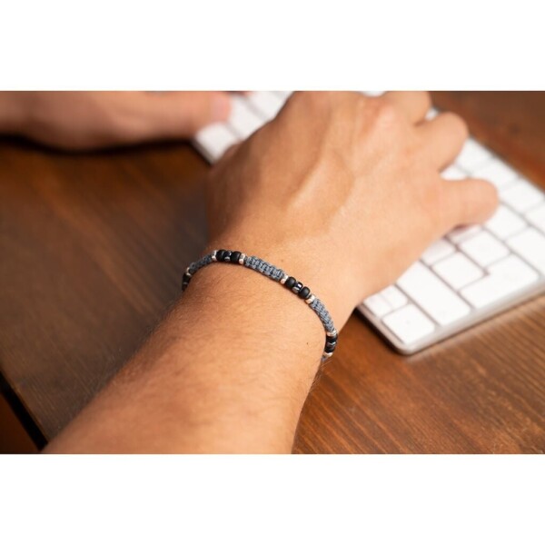 4mm Miyuki + Gümüş İndigo Mavi Makrome Bileklik