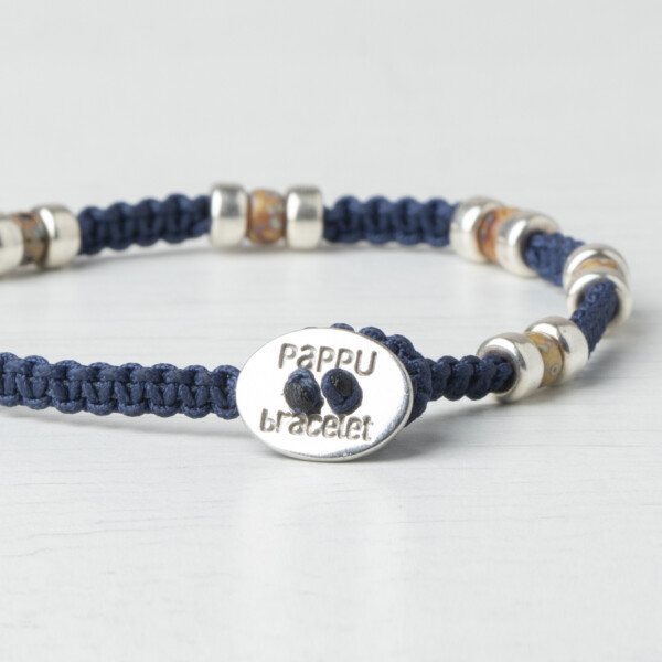 4mm Miyuki - Gümüş Makrome Örgü İndigo Mavi Bileklik