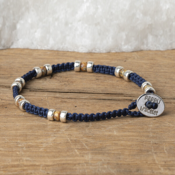 4mm Miyuki - Gümüş Makrome Örgü İndigo Mavi Bileklik