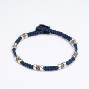 4mm Miyuki - Gümüş Makrome Örgü İndigo Mavi Bileklik