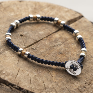 4mm Miyuki - Gümüş Makrome Örgü İndigo Mavi Bileklik