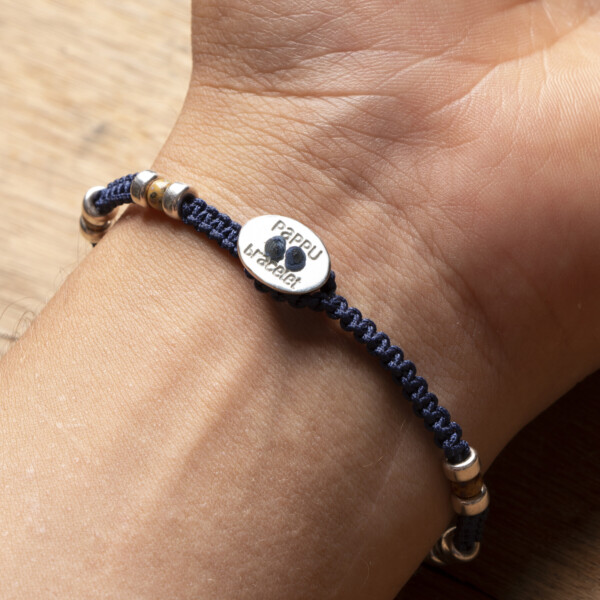 4mm Miyuki - Gümüş Makrome Örgü İndigo Mavi Bileklik