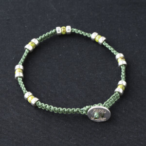 4mm Miyuki - Gümüş Makrome Örgü Su Yeşili Bileklik