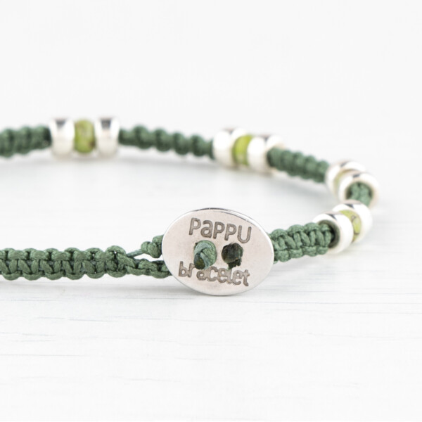 4mm Miyuki - Gümüş Makrome Örgü Su Yeşili Bileklik