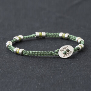 4mm Miyuki - Gümüş Makrome Örgü Su Yeşili Bileklik