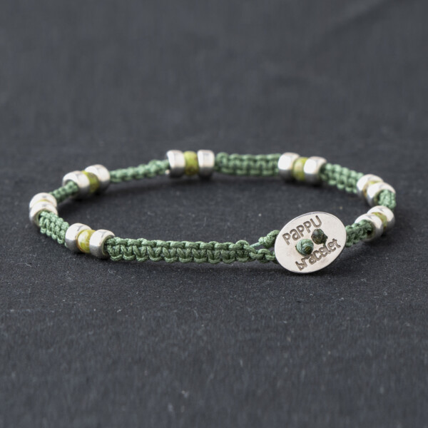 4mm Miyuki - Gümüş Makrome Örgü Su Yeşili Bileklik