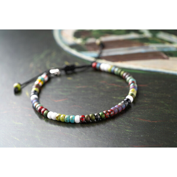 4mm Renkli Miyuki Boncuk-925 Gümüş Bileklik PB24779