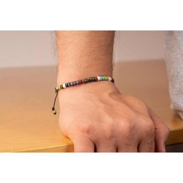4mm Renkli Miyuki Boncuk-925 Gümüş Bileklik PB24779