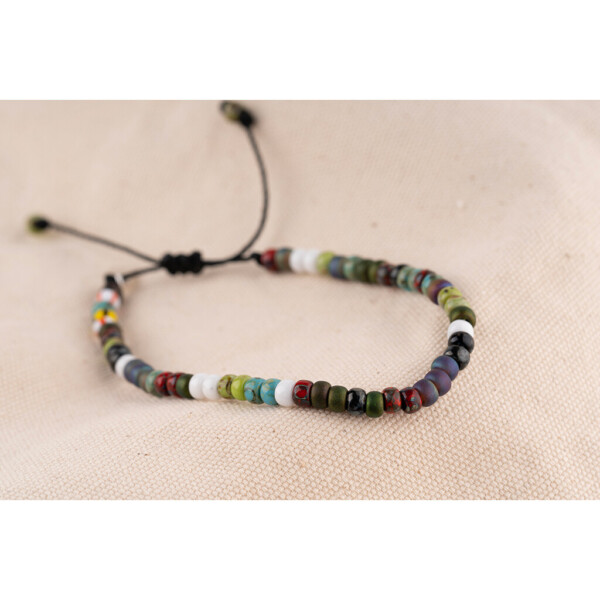 4mm Renkli Miyuki Boncuk-925 Gümüş Bileklik PB24779
