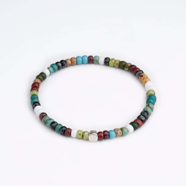 4mm Renkli Miyuki Boncuk-925 Gümüş-Tam Tur Bileklik