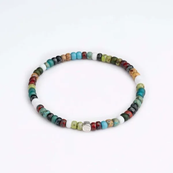 4mm Renkli Miyuki Boncuk-925 Gümüş-Tam Tur Bileklik