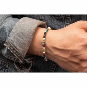 4mm Renkli Miyuki Boncuk-925 Gümüş-Tam Tur Bileklik