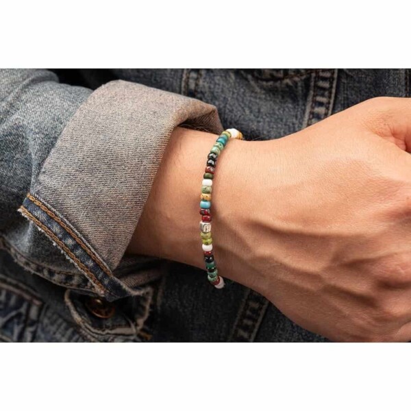 4mm Renkli Miyuki Boncuk-925 Gümüş-Tam Tur Bileklik