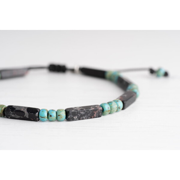 4mm Siyah Miyuki-Varisit Taşı-925 Gümüş Bileklik