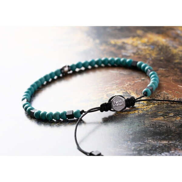 4mm Turkuaz-Hematit Taşı-925 Gümüş-Paraşüt Bileklik