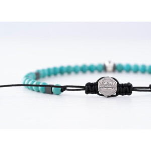 4mm Turkuaz-Hematit Taşı-925 Gümüş-Paraşüt Bileklik