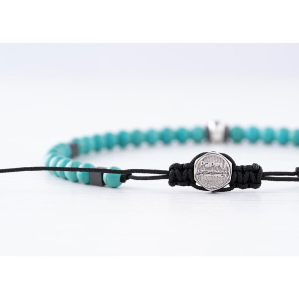 4mm Turkuaz-Hematit Taşı-925 Gümüş-Paraşüt Bileklik