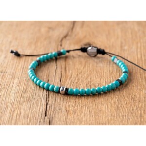4mm Turkuaz-Hematit Taşı-925 Gümüş-Paraşüt Bileklik