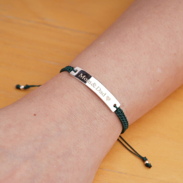 Kişiye Özel 925 Gümüş Makrome Örgülü Yeşil İsimli Bileklik PB22480 Kişiye Özel 925 Gümüş Makrome Örgülü Yeşil İsimli Bileklik PB22480