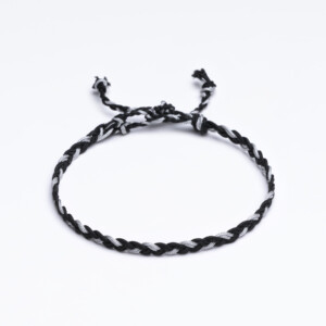 Açık Gri - Siyah Saç Örgü Bileklik - Sharadamba