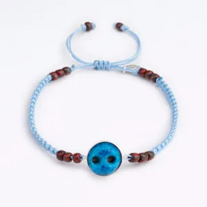 Açık Mavi Makrome Örgülü - Süryani Nazarlığı Bileklik - Düş