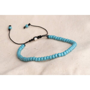 Açık Mavi Miyuki - 925 Gümüş Bileklik PB24401