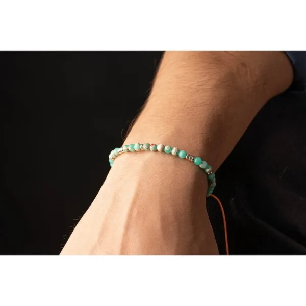 Agalmatolite Taşı + 925 Gümüş Bileklik PB23762