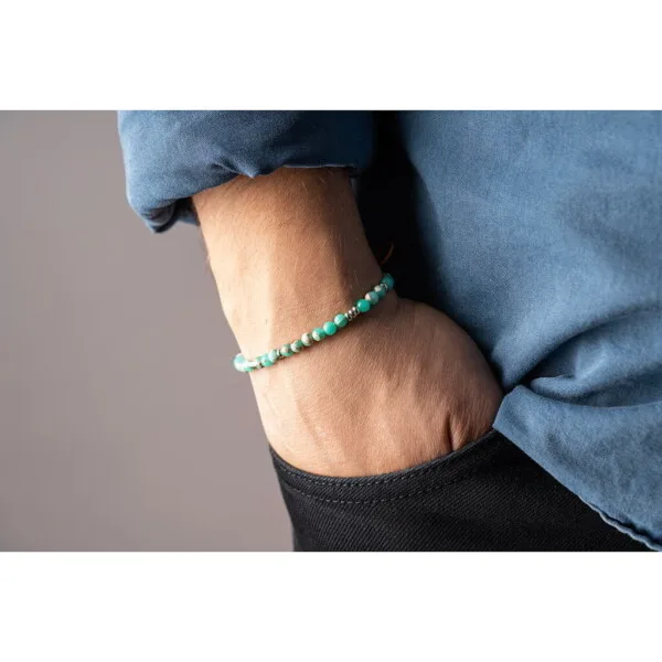 Agalmatolite Taşı + 925 Gümüş Bileklik PB23762