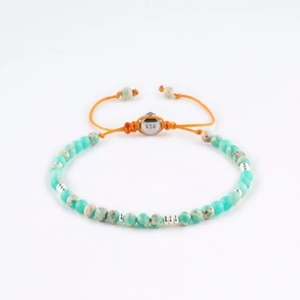 Agalmatolite Taşı + 925 Gümüş Bileklik PB23762