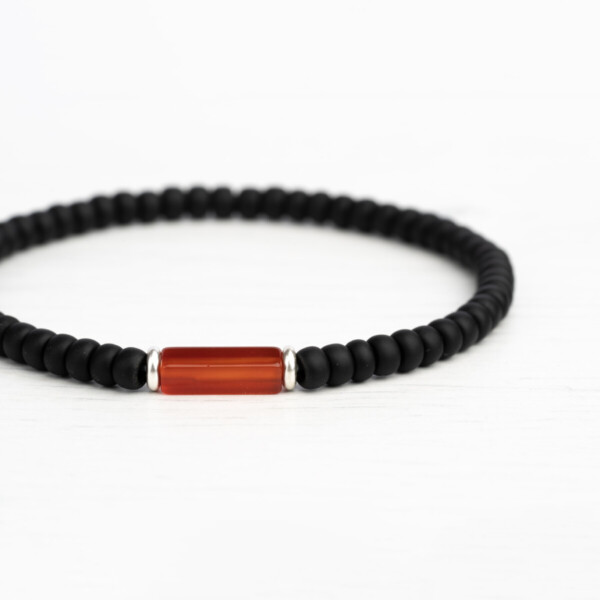 Kırmızı Akik Taşı - Miyuki Boncuklu Tamtur Bileklik - Gökçe