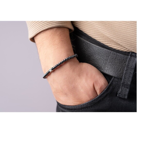 Antrasit Renk Miyuki Boncuk-925 Gümüş-Makrome Örgü Bileklik