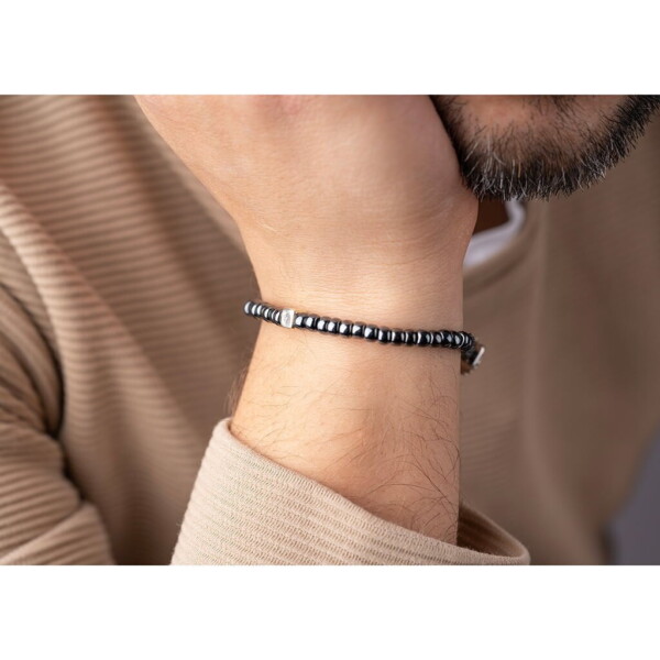 Antrasit Renk Miyuki Boncuk-925 Gümüş-Makrome Örgü Bileklik