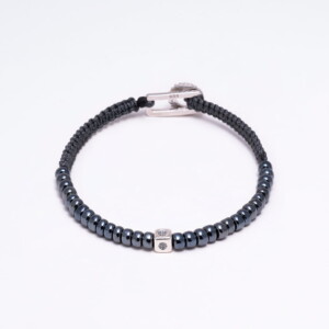 Antrasit Renk Miyuki Boncuk-925 Gümüş-Makrome Örgü Bileklik