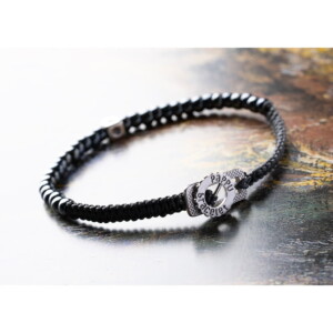 Antrasit Renk Miyuki Boncuk-925 Gümüş-Makrome Örgü Bileklik