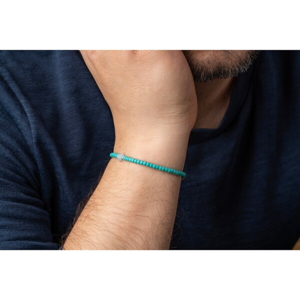 Aquamarin Taşı-Turkuaz Renk Miyuki-Gümüş Bileklik