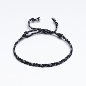 Gri - Siyah Saç Örgü Bileklik - Sharadamba