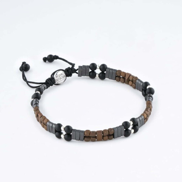Gümüş + Hematit + Oniks Doğal Taş Bileklik PB19666 Gümüş + Hematit + Oniks Doğal Taş Bileklik PB19666