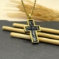 Haç Kolye 14k Altın Kaplama ve 925 Okside Gümüş PB16153